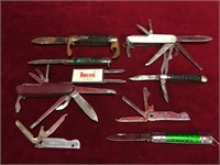 9 Various Pocket Knives