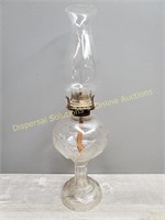 Patterned Glass Oil Lamp.