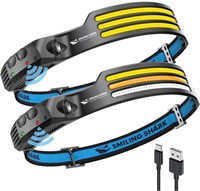 SMILING SHARK 2PCS LED RECHARGEABLE HEADLAMP -