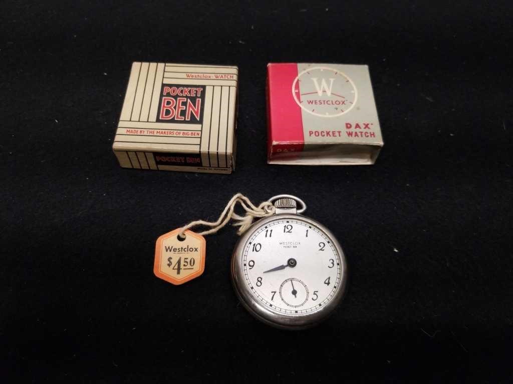 Westclox Pocket Ben Pocket Watch + Boxes