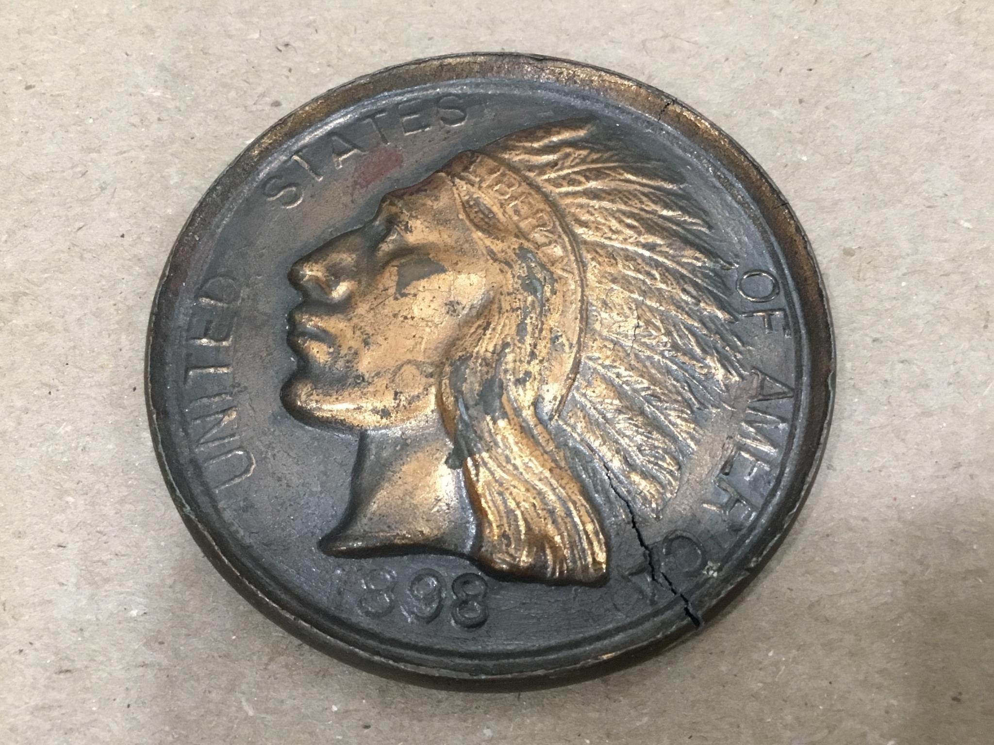 Souvenir Indian Head Penny Coin Medal