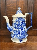 Flow Blue English Transferware Teapot