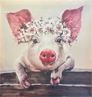 Cute Piggy Portrait Canvas