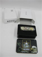 2 New US Army "Honor" Collector Knives In Tins