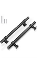 (New) (2 pack) Black Cabinet Pulls 5 Inch Hole