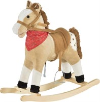 W4126  Qaba Kids Rocking Horse Toy Beige