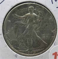 1945 Walking Liberty Silver Half Dollar.