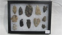 12 Framed Assorted Points and Blades