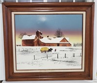 (X) H. Hargrove Winter Scene Canvas Print