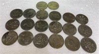 20-Canadian 50cent coins