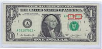 US$1 FRN Star Note Boston 1A Fancy SN Radar VF.V32