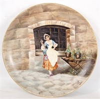 A Meissen Porcelain handpainted 17"  plate