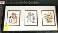 NORMAN ROCKWELL SPORTS PRINTS IN FRAME