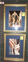 2 FRAMED BASKETBALL PHOTOS-ONE IS SHAQUILLE O'NEAL