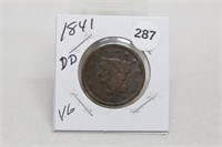 1841 DD VG Large Cent