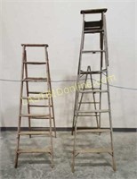 2 Wooden Step Ladders