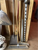 (3) Brooms with Flat Shovel