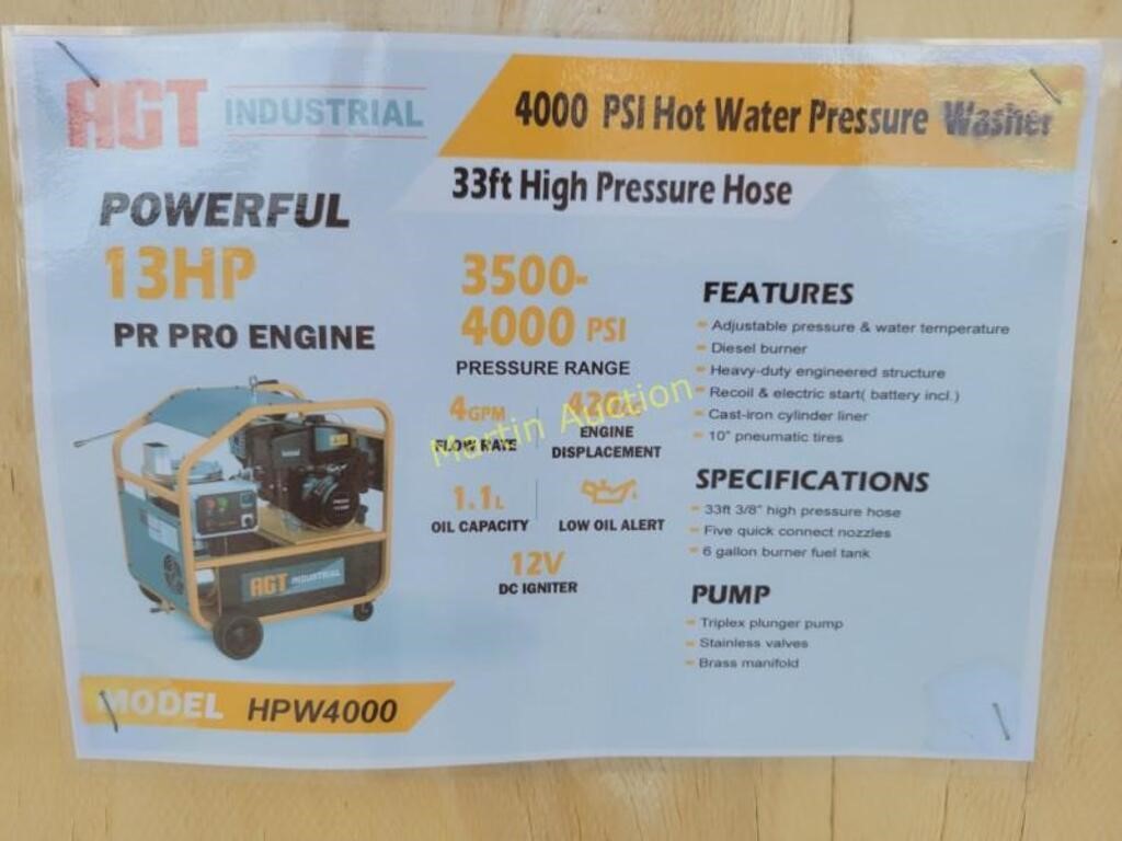 4000 PSI Hot Water Pressure Washer + (R2)