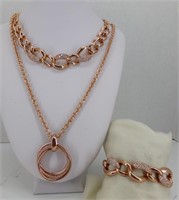 2 RLBZ Rose Gold Necklaces & Bracelet