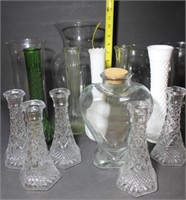 lot various glass flower vases