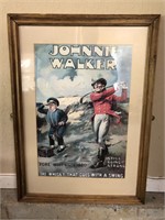 Vintage Johnnie Walker Framed and Matted