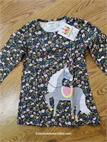 NEW Girls 4t Dress All over floral print w Horse
