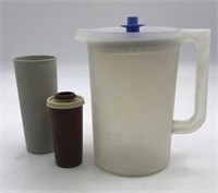 Tupperware Pitcher W/ Lid, Cup & Spice Canister