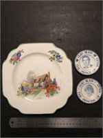 ADAMS China 2 x Royal Weddings plates, Old England