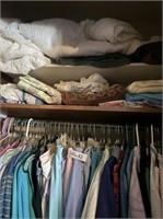 Contents of Sunroom Closet - Clothes, Blankets