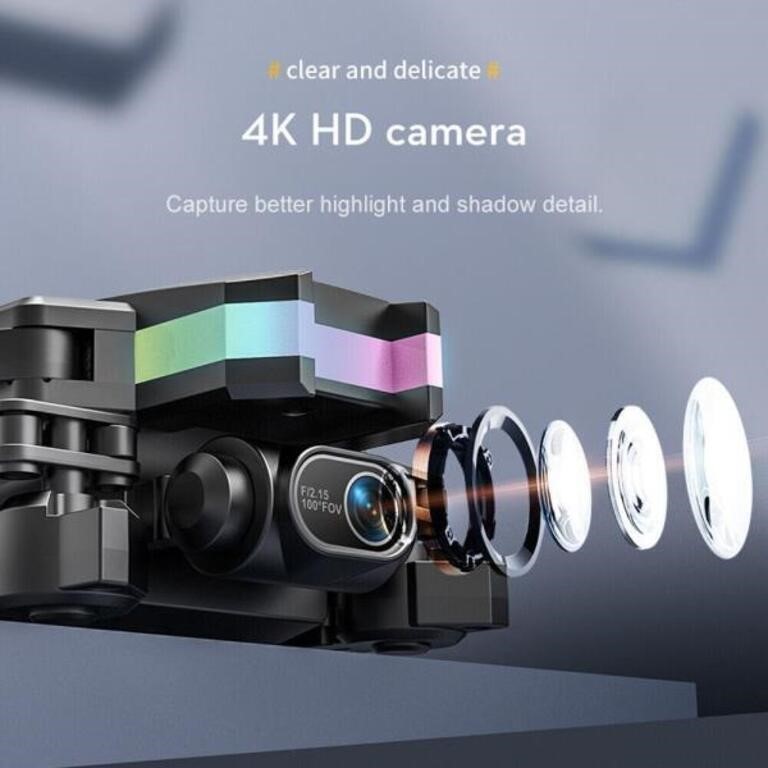 4K HD Wide Angle Camera WIFI FPV Drone Dual Camera