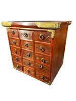 ORIENTAL 16 DRAWER TABLE TOP CHEST