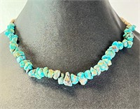 Vintage Sterling Turquoise/Shell 26 Grams Necklace