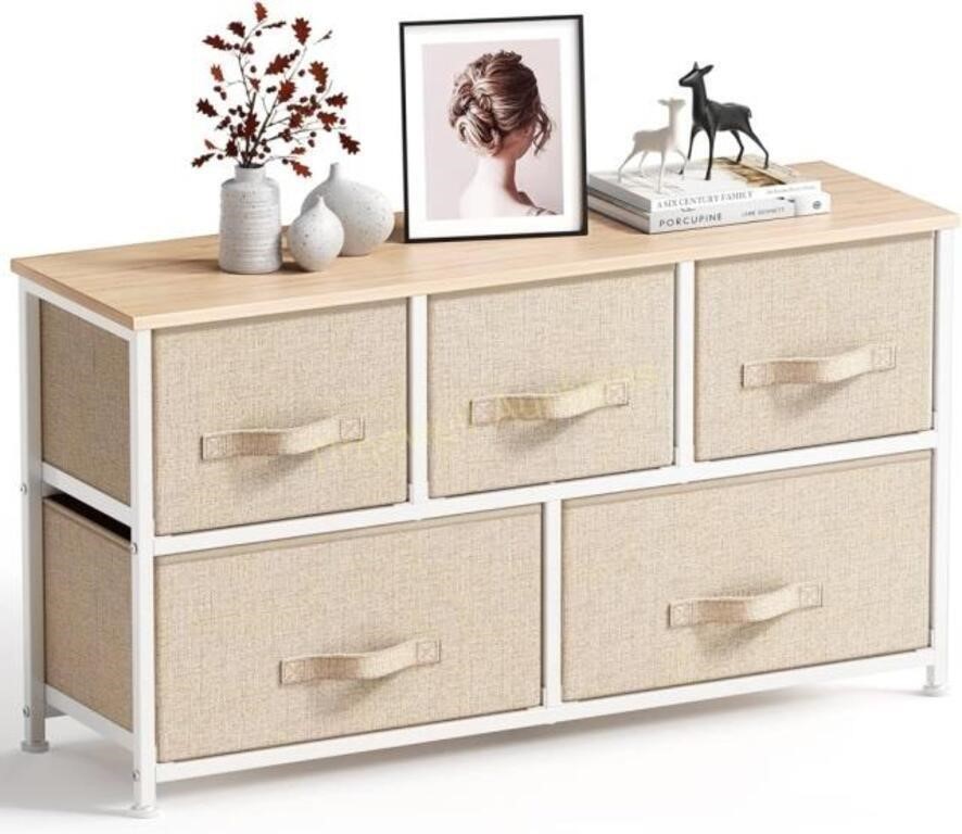 (Open box) Fabric Dresser with 5 Drawers  by Pipis