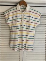 VINTAGE CATALINA STRIPED POLO SHIRT MEDIUM