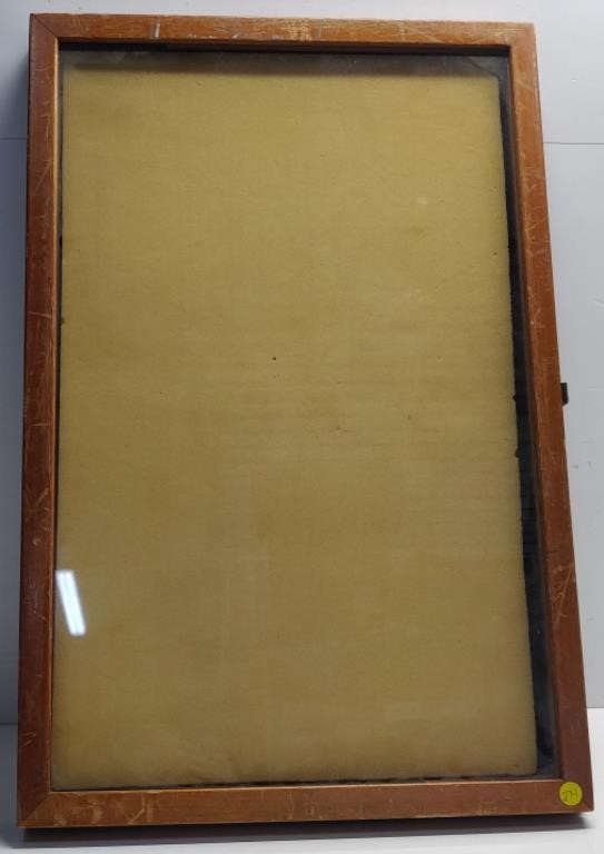 Vintage Wooden & Glass Display Case w/ Lock & Key