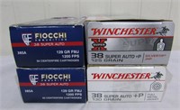 (4 Boxes) Winchester and Fiocchi .38 Super Auto