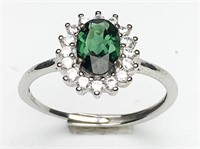 Natural Diopside Ring 925 silver