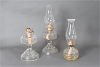 Vintage Clear Glass Oil Lamps