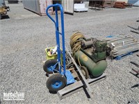 Pallet with Air Compressor, Dolly, and More