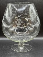 Etched Glass Brandy Sniffer 12”