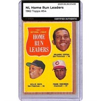 1962 Topps Homerun Leaders Mba Authentic