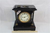 New Haven Cast Iron Case Mantle Clock (Has Key