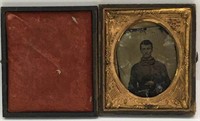 Tin Type Of Soldier In Case