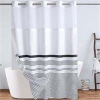 Black and White Boho Shower Curtain