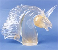 Art Glass Signed Unicorn Sculpture Marco Guiman