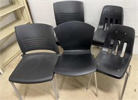 (8) Assorted Black Classroom Chairs
