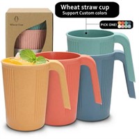 Aokelily Wheat Straw Cups-Mug Set of 8 Reusable Co