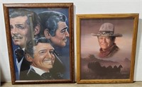 (F) Clark Gable and John Wayne Prints (largest is