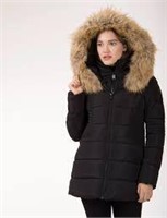 Point Zero womens Fur trimmed Hooded jacket Size L