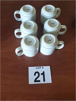 6 restraunt cofee cups white